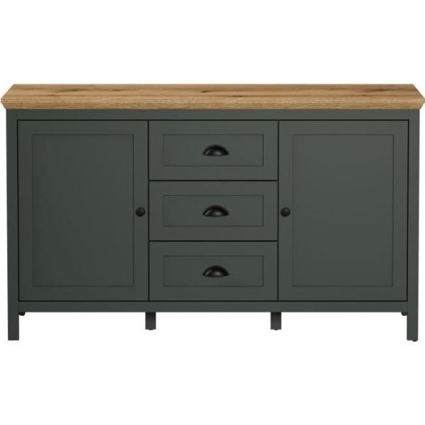 Buffet bas, 2 portes, 3 tiroirs - L146 cm - 146 cm X 45 cm X 86 cm - STANTON WO