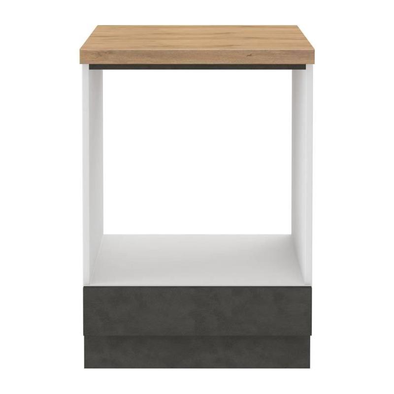 Meuble bas pour four encastrable - Gris mat élégant - L 60 x P 51,6 x H 85 cm