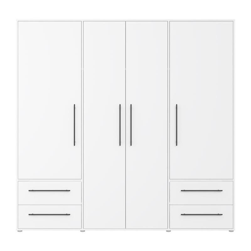 Armoire de chambre MOKKARIS blanc mat - Spacieuse et élégante