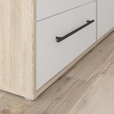 Armoire de chambre MOKKARIS - Chene Sonoma / Blanc mat - 4 portes