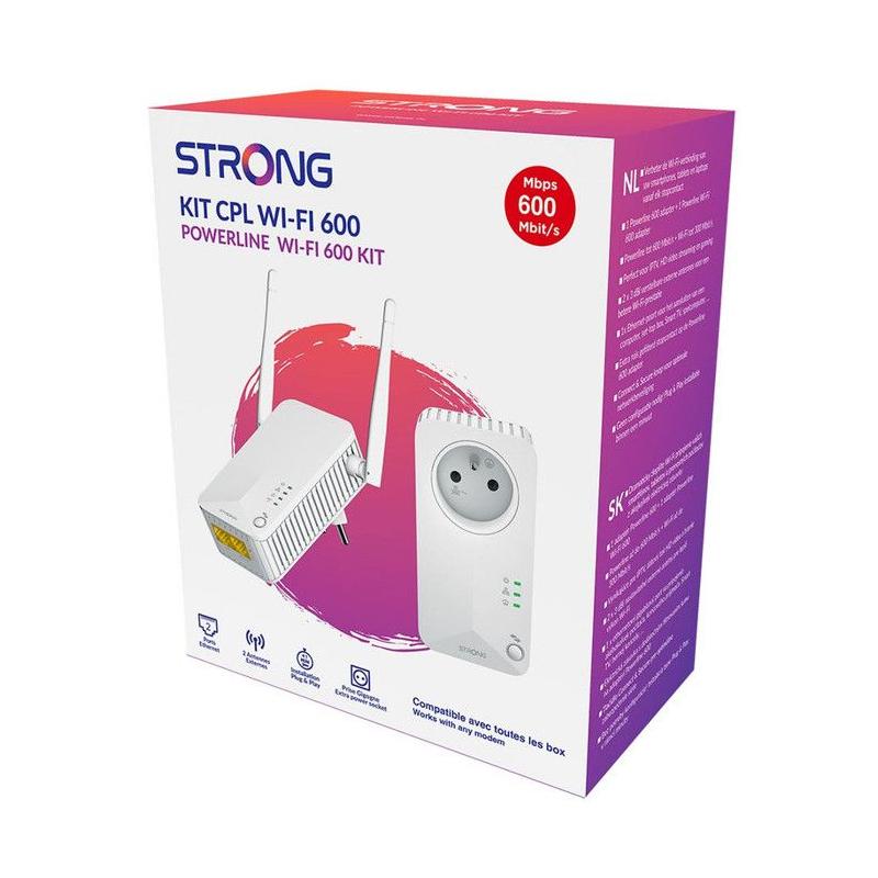 Kit CPL - STRONG - Powerline Wi-Fi 600 Duo - Module Wi-Fi et Point d'Accès 300 MB