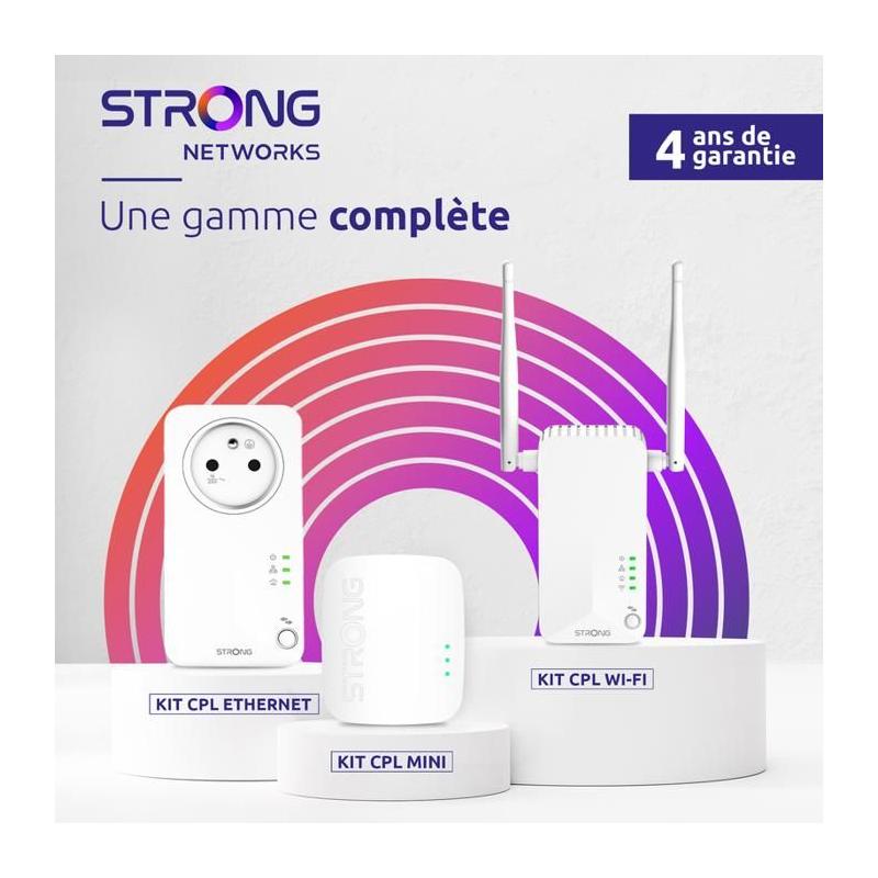 Kit CPL - STRONG - Powerline Wi-Fi 600 Duo - Module Wi-Fi et Point d'Accès 300 MB