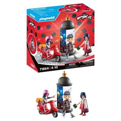 Débloquez l'aventure avec PLAYMOBIL 71864 Miraculous: Marinette & Kagami en scooter