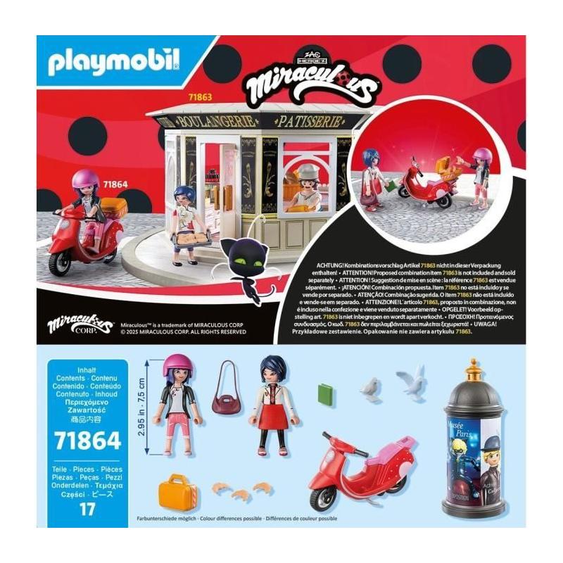 Débloquez l'aventure avec PLAYMOBIL 71864 Miraculous: Marinette & Kagami en scooter