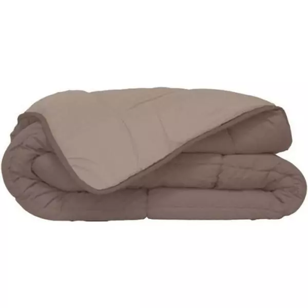 HUDSON Couette légere Microfibre 200g/m² 220x240cm Taupe & Lin