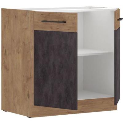 Meuble bas ROCK - Chene Lancelot et gris matera