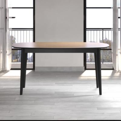 Table à manger Ronin en chêne ovale contemporain, 8 personnes