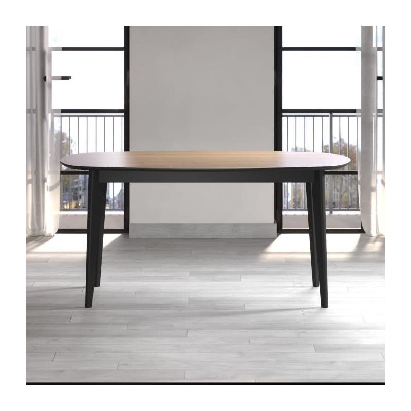 Table à manger Ronin en chêne ovale contemporain, 8 personnes