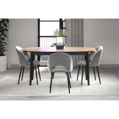 Table à manger Ronin en chêne ovale contemporain, 8 personnes