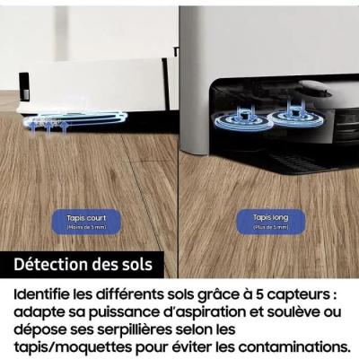 Aspirateur Robot Laveur Samsung Jet Bot Combo AI VR7MD97A14G - Clean Station & Désinfection Vapeur - Reconnaissance Objets