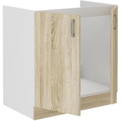 Meuble bas évier chêne sonoma - 2 portes - L80xP48xH82 cm