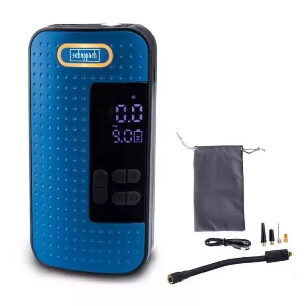 gonfleur electrique compresseur a air portatif sans fil 10,3 bars 150 psi convient pour velo voiture moto sport -AC10/8V - SCHEP