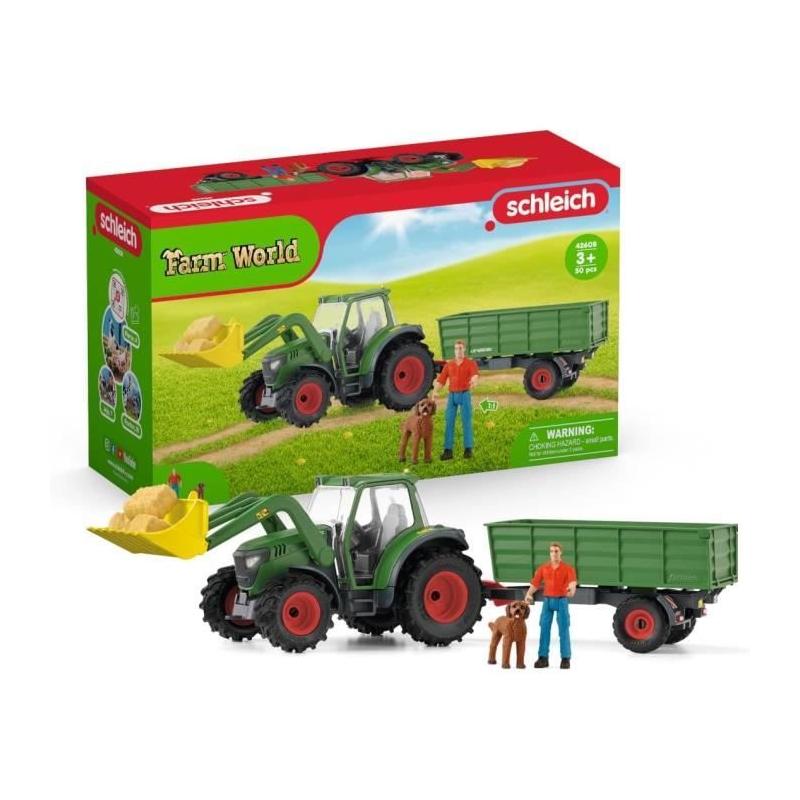 Tracteur et remorque Schleich avec figurines pour enfants