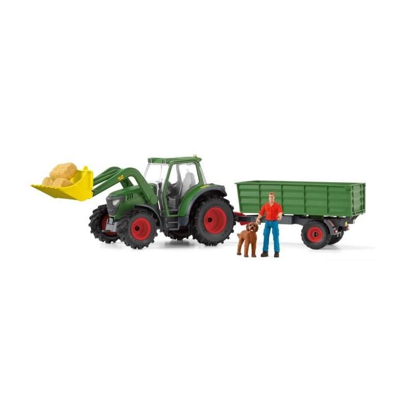 Tracteur et remorque Schleich avec figurines pour enfants