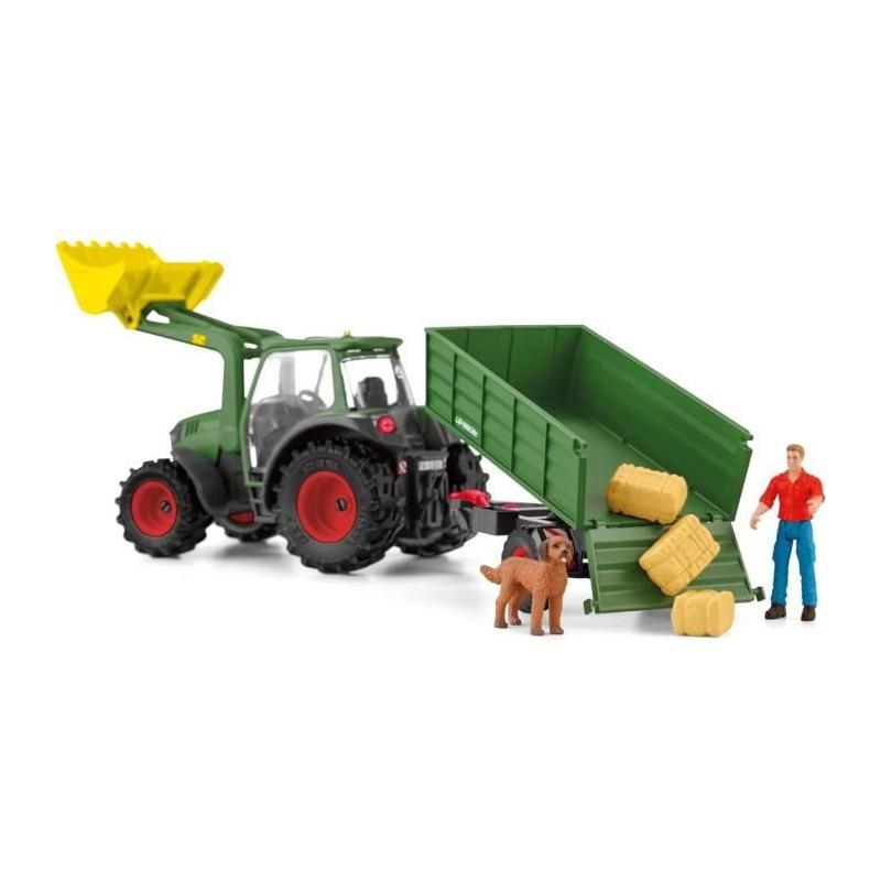 Tracteur et remorque Schleich avec figurines pour enfants