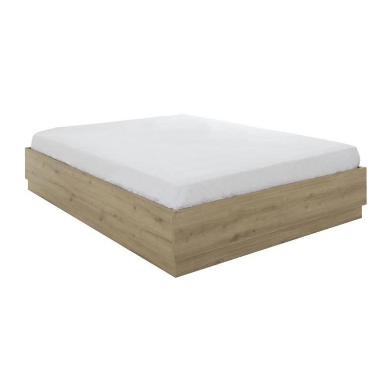 Lit coffre TIDY 140x190 cm Chene/Ecru GAMI