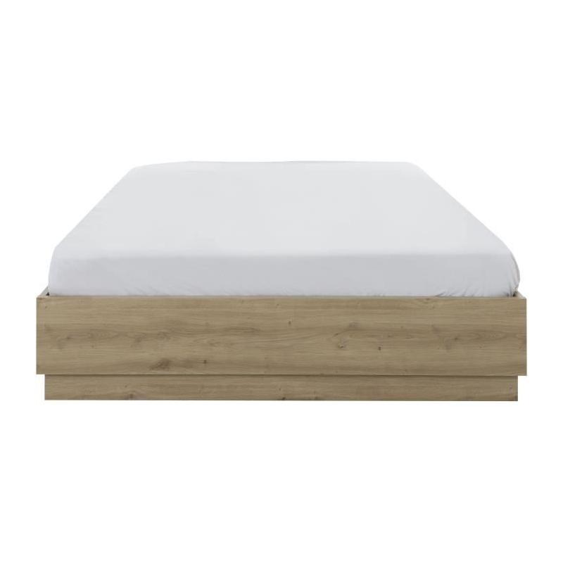 Lit coffre TIDY 140x190 cm Chene/Ecru GAMI