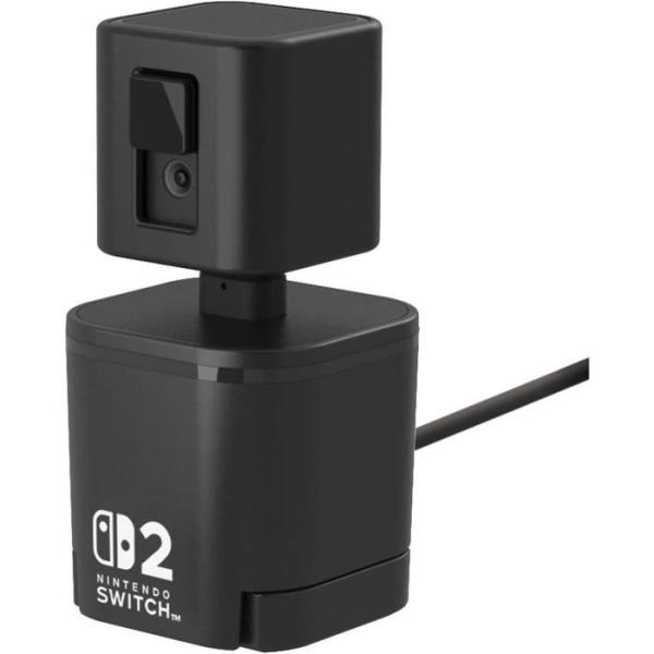 Caméra vidéo USB - HORI - Nintendo Switch 2 - Bras flexible et cache d'objectif - Noir