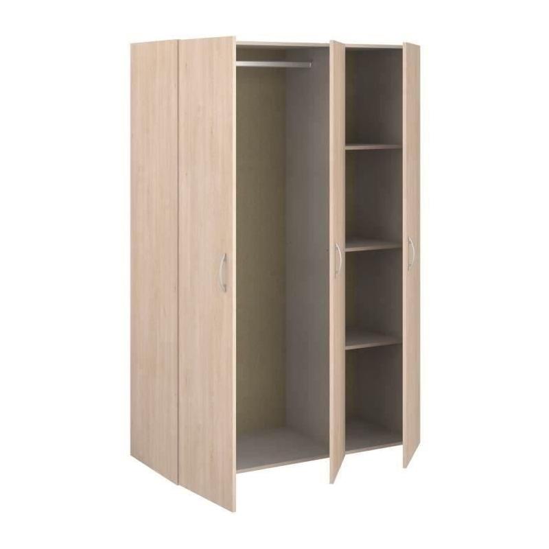 Armoire EASY LIFE Chene clair - 3 portes battantes - L120,2cm • PARISOT