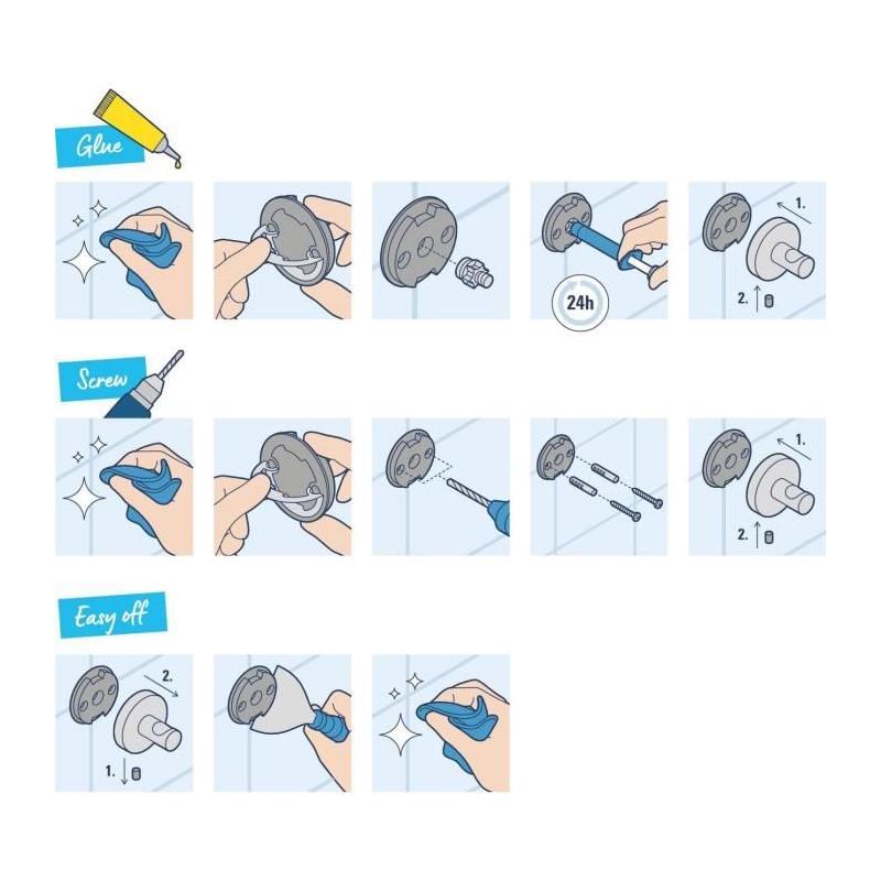 Ensemble d'accessoires 3 en 1 GROHE Start Cube - Chromé