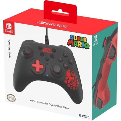 Manette Filaire Horipad Turbo - Mario - Accessoire Switch