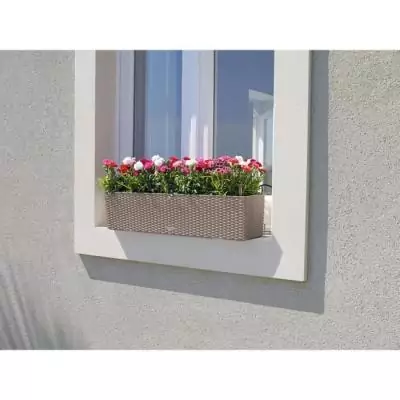 Jardinière Balconera Cottage 80 Brun Sable - Kit Complet - Déco Pot de Fleurs