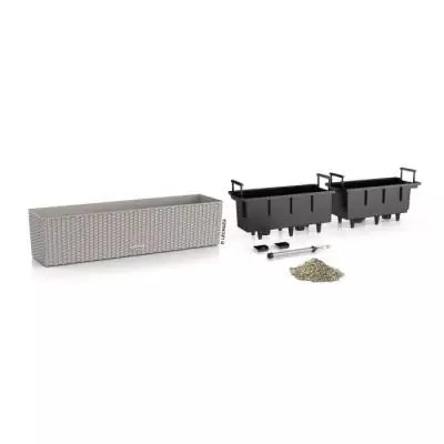 Jardinière Balconera Cottage 80 Brun Sable - Kit Complet - Déco Pot de Fleurs