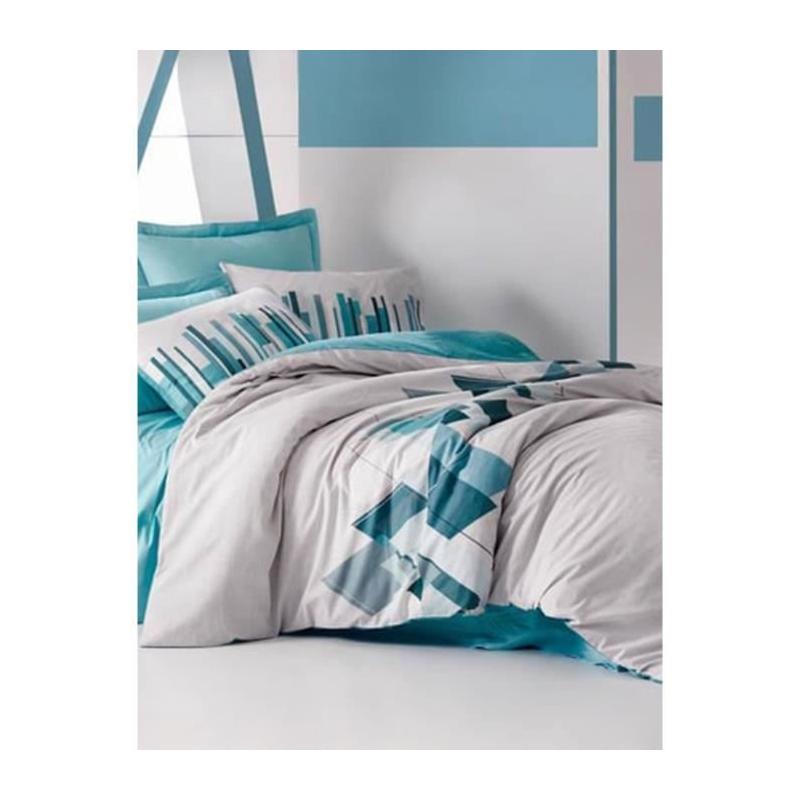 Parure de lit - 1 housse de couette 220 x 240 cm + 2 taies d'oreiller 60 x 60 cm - 100% coton renforcé - Vert