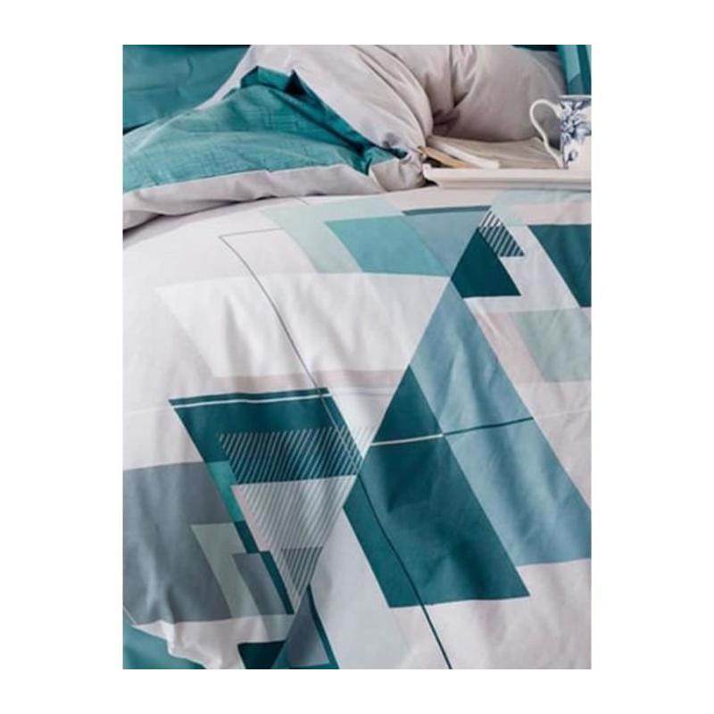 Parure de lit - 1 housse de couette 220 x 240 cm + 2 taies d'oreiller 60 x 60 cm - 100% coton renforcé - Vert