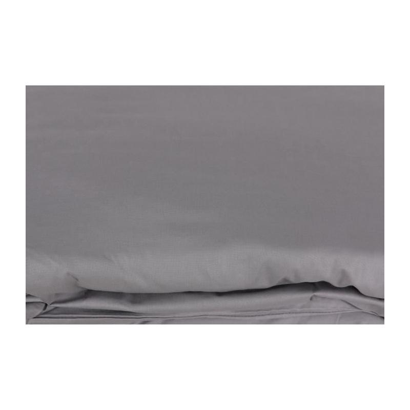 Parure de lit - 1 housse de couette 220 x 240 cm + 2 taies d'oreiller 60 x 60 cm - 100% coton renforcé - Gris