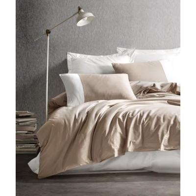 Parure de lit - 1 housse de couette 220 x 240 cm + 2 taies d'oreiller 60 x 60 cm - 100% coton renforcé - Vison