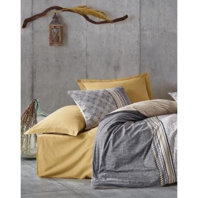 Parure de lit - 1 housse de couette 220 x 240 cm + 2 taies d'oreiller 60 x 60 cm - 100% coton renforcé - Gris