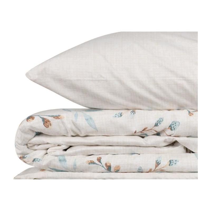 Parure de lit - 1 housse de couette 220 x 240 cm + 2 taies d'oreiller 60 x 60 cm - 100% coton renforcé - Menthe