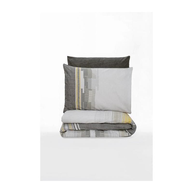 Parure de lit - 1 housse de couette 220 x 240 cm + 2 taies d'oreiller 60 x 60 cm - 100% coton renforcé - Vison