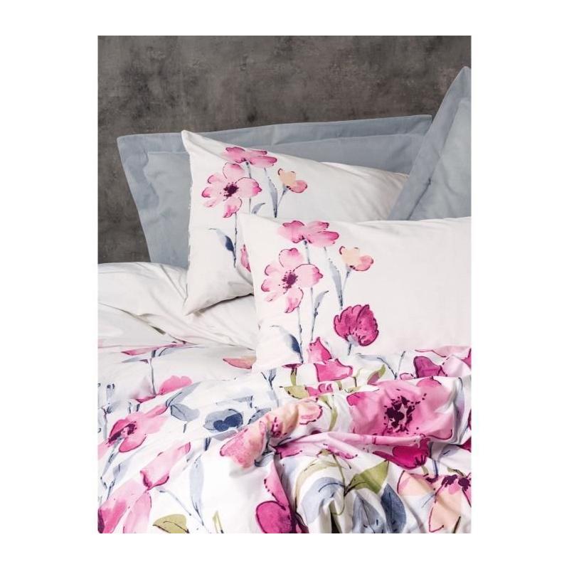 Parure de lit - 1 housse de couette 220 x 240 cm + 2 taies d'oreiller 60 x 60 cm - 100% coton renforcé - Gris