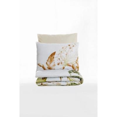 Parure de lit satinée 100% coton - Beige