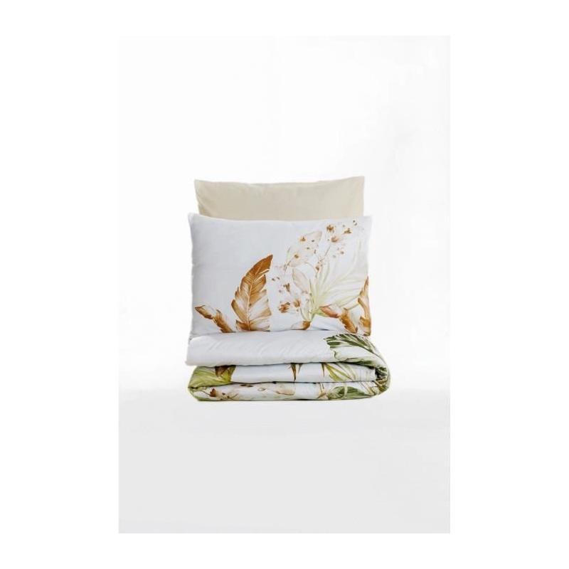 Parure de lit satinée 100% coton - Beige