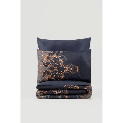 Parure de lit satinée 100% coton - Bleu