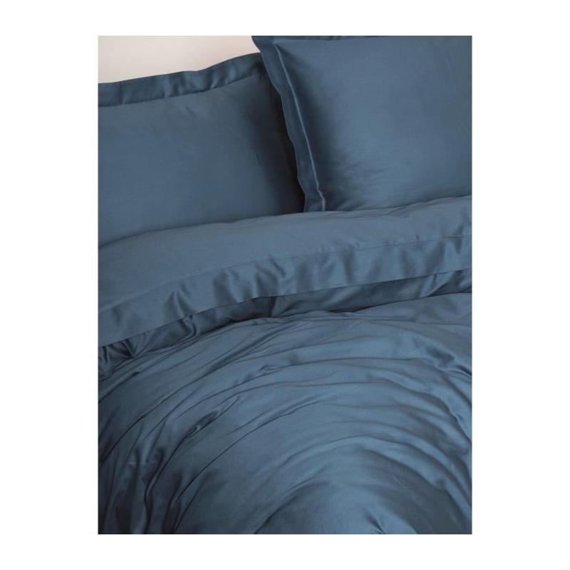 Parure de lit Satiné 100% coton - 220x240cm - Bleu