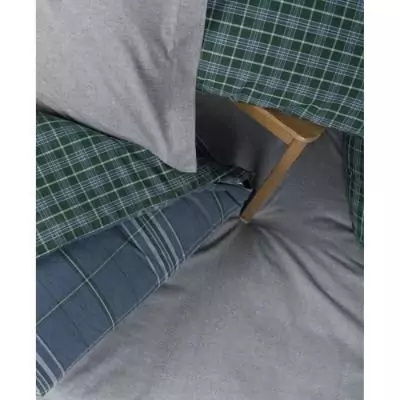 Parure de lit Bleu - Housse de couette 220x240 cm + 2 taies 60x60 cm - 50% coton, 50% polyester
