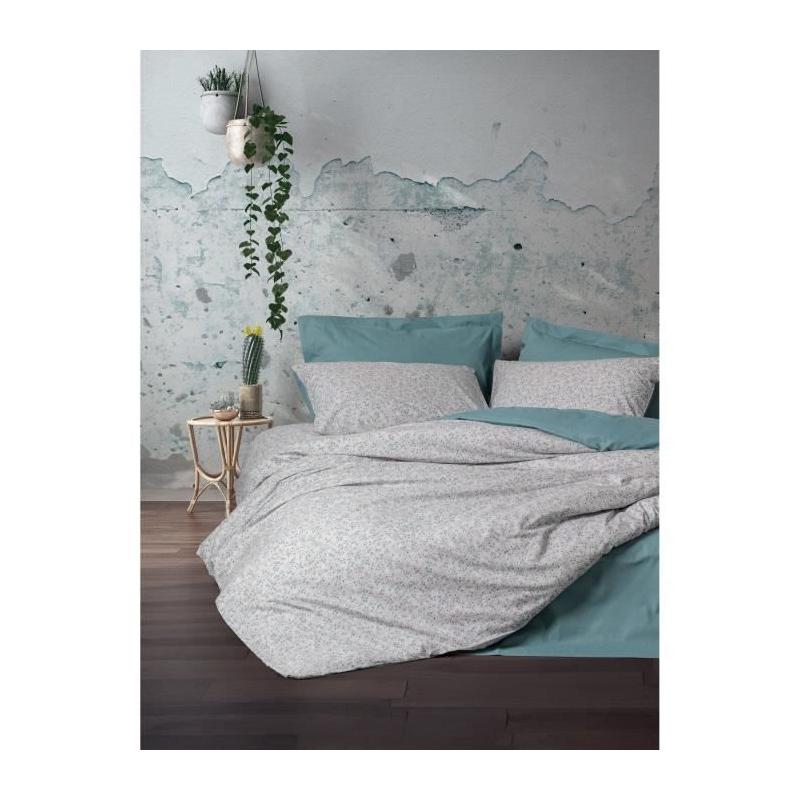 Parure de lit 100% coton renforcé - Menthe - Taille 220x240cm