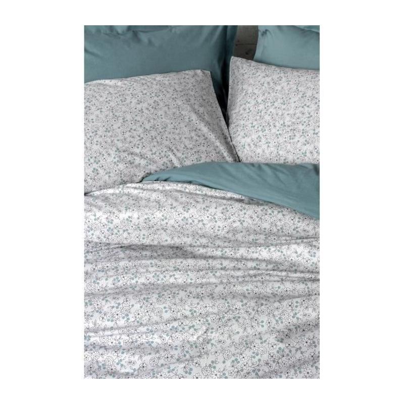 Parure de lit 100% coton renforcé - Menthe - Taille 220x240cm