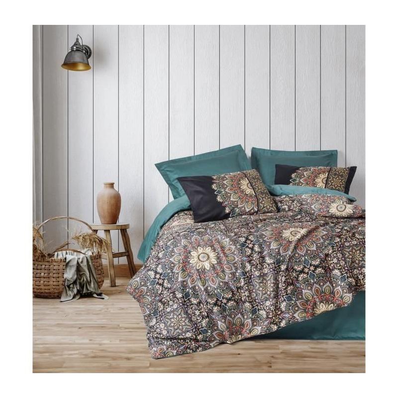 Parure de lit Satiné 100% coton - 1 housse 220x240cm + 2 taies 60x60cm