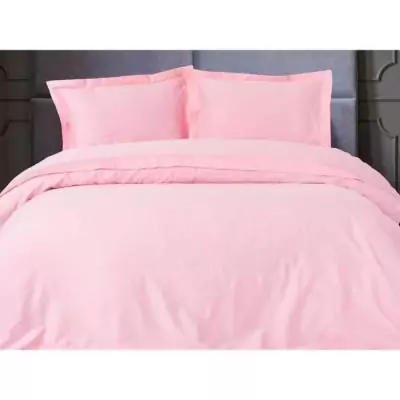 Ensemble literie 220x240cm - Satiné 100% coton - Rose Ensemble literie 220x240cm - Satiné 100% coton - Rose