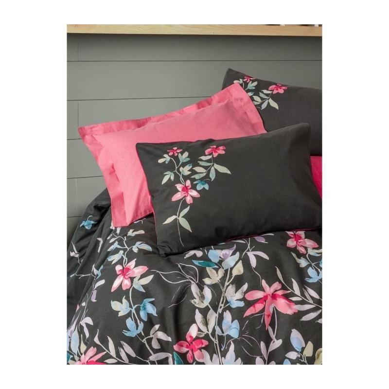 Parure de lit 220x240 cm - 100% coton - Rose