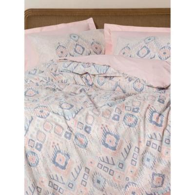 Parure de lit 220x240 cm + 2 taies 60x60 - 100% coton renforcé - Saumon