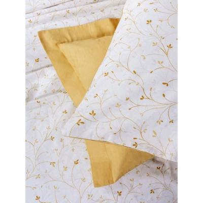 Parure de lit 220x240 cm Moutarde en coton renforcé