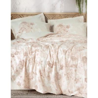 Parure de lit coton renforcé - Beige 220x240cm + 2 taies 60x60cm