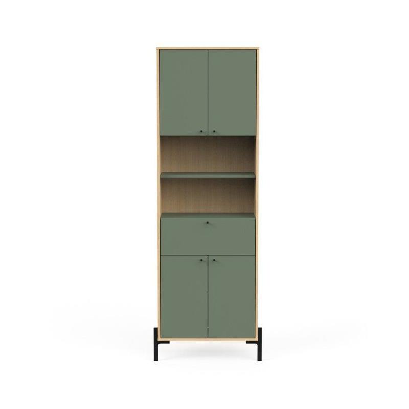 Armoire de salle de bain ELISA - Design vert et chêne