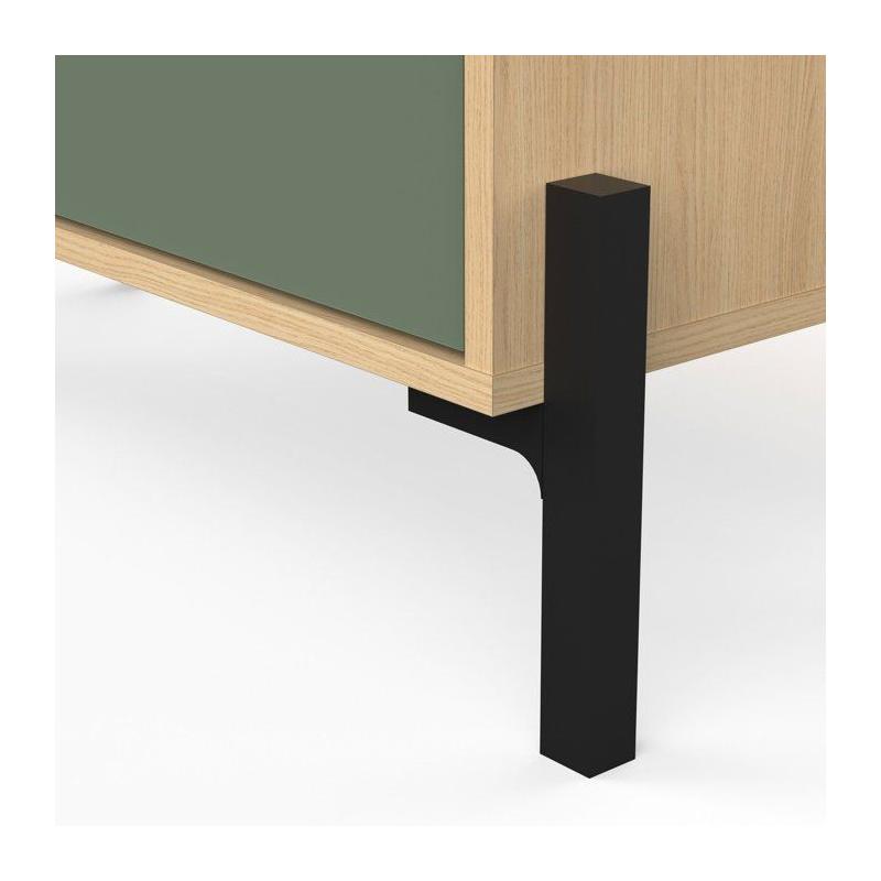 Armoire de salle de bain ELISA - Design vert et chêne